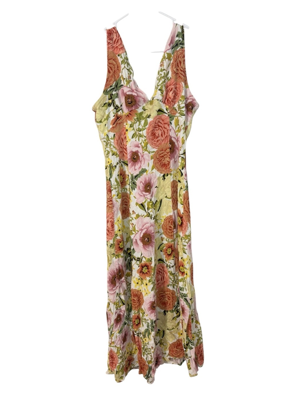 Anthropologie Paper Heart Floral Maxi Dress • Linen Blend • Size XL